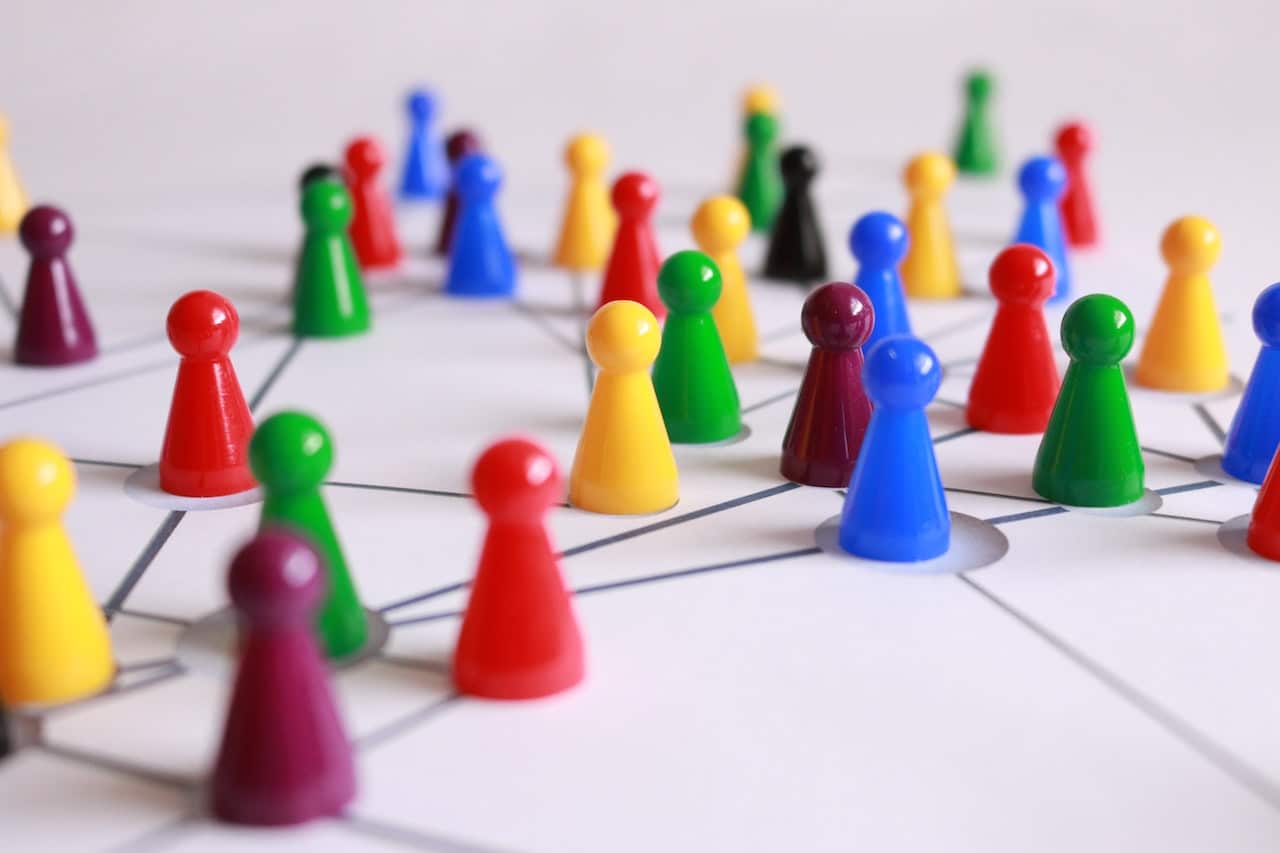 Photo by Pixabay: https://www.pexels.com/photo/close-up-photography-of-yellow-green-red-and-brown-plastic-cones-on-white-lined-surface-163064/ -- networking