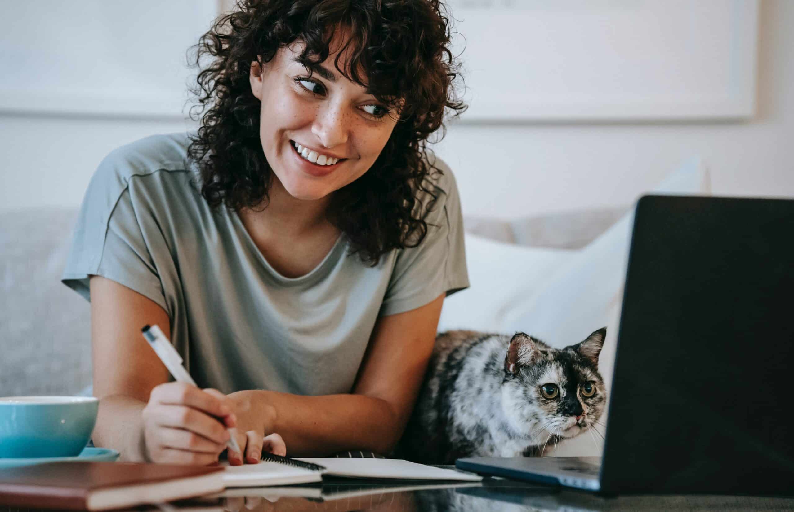 Virtual Event Planner Photo by Sam Lion: https://www.pexels.com/photo/glad-woman-with-cat-writing-in-planner-while-using-laptop-6002000/