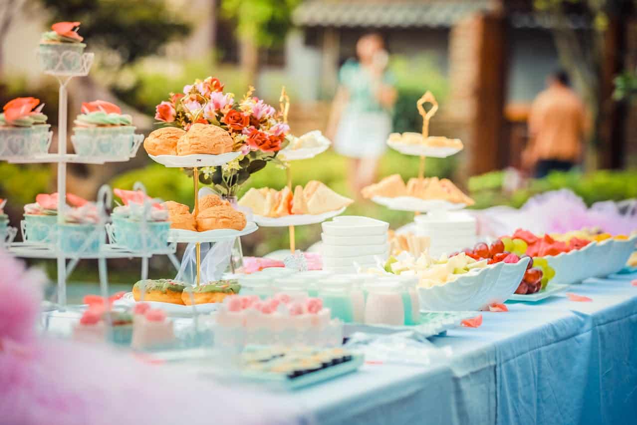 Image title: Innovations in event planning Image alt-title: A table covered with a blue cover with various desserts. Image URL: https://www.pexels.com/photo/various-desserts-on-a-table-covered-with-baby-blue-cover-587741/ 