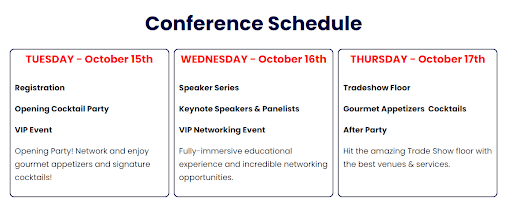 event planner expo schedule